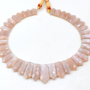 Peach Moonstone Faceted Choker: Natural Gemstone Necklace, 16 in