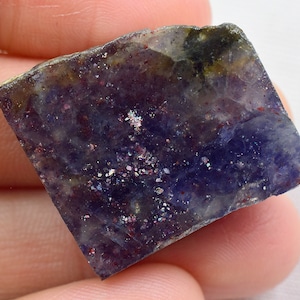 Bloodshot Iolite Sunstone Slab: Sparkling Gemstone (25X26X8 MM, 56.6 CT)