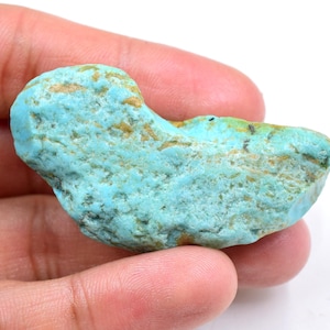 Delightful Turquoise Rough 24X25X53MM  Raw Specimen Crystal Rock Gemstone Arizona American Turquoise ,Rough Turquoise Stone, Blue Turquoise.