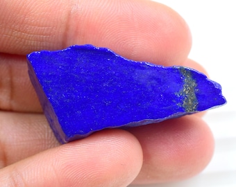Lámina de lapislázuli en bruto: Losa de gema azul real (17 x 39 mm, 69,4 ct)