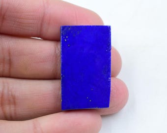 Lámina de lapislázuli en bruto: Losa de piedra preciosa azul intenso de 31x19x6 mm, azulejo sin pulir de 52 ct.