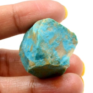 Atractiva piedra turquesa en bruto de 29 x 25 x 24 mm, espécimen de turquesa americana cruda, cristal mineral, piedra preciosa, turquesa azul de Arizona.