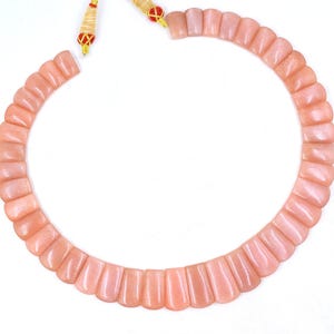 Peach Moonstone Necklace: Natural Gemstone Choker, 16 inch