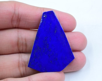 Lámina de lapislázuli en bruto: Losa de gema azul real (41x32x6 mm, 83,00 ct)