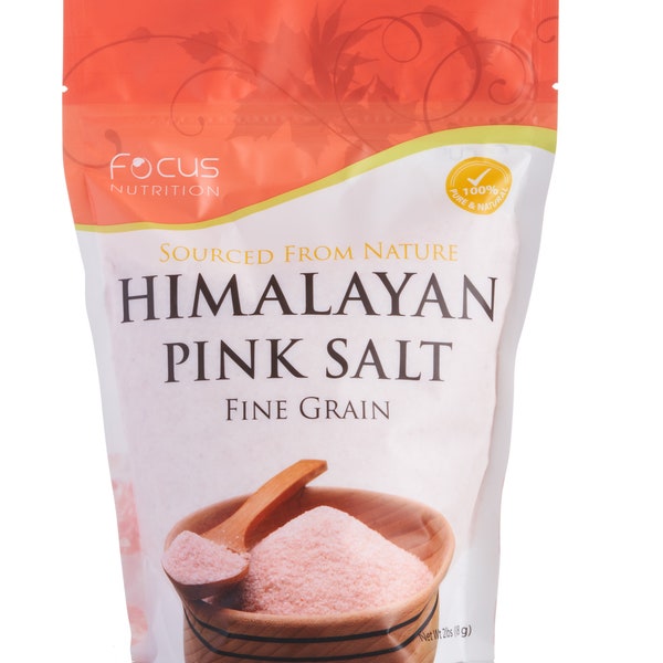 Focus Nutrition Himalayan Pink Salt 100% Natural Fine Grain Resealable Pouch - 2 lbs Make Your Own Bath Salts