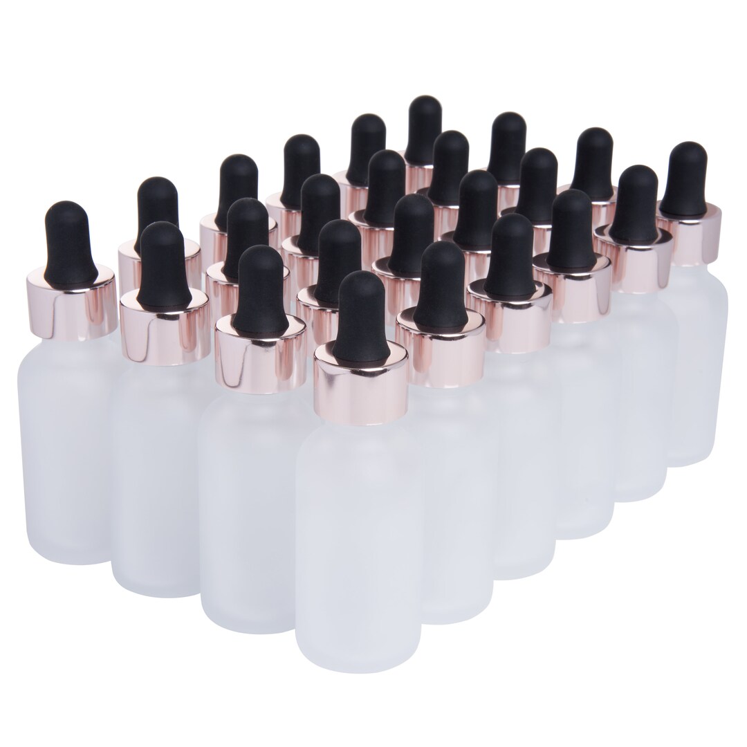 12 Pack Clear Frosted Boston Round Essential Oils Aromatherapy Glass Bottles Jar With Black Bamboo Eye Dropper Cap 1oz - View #3