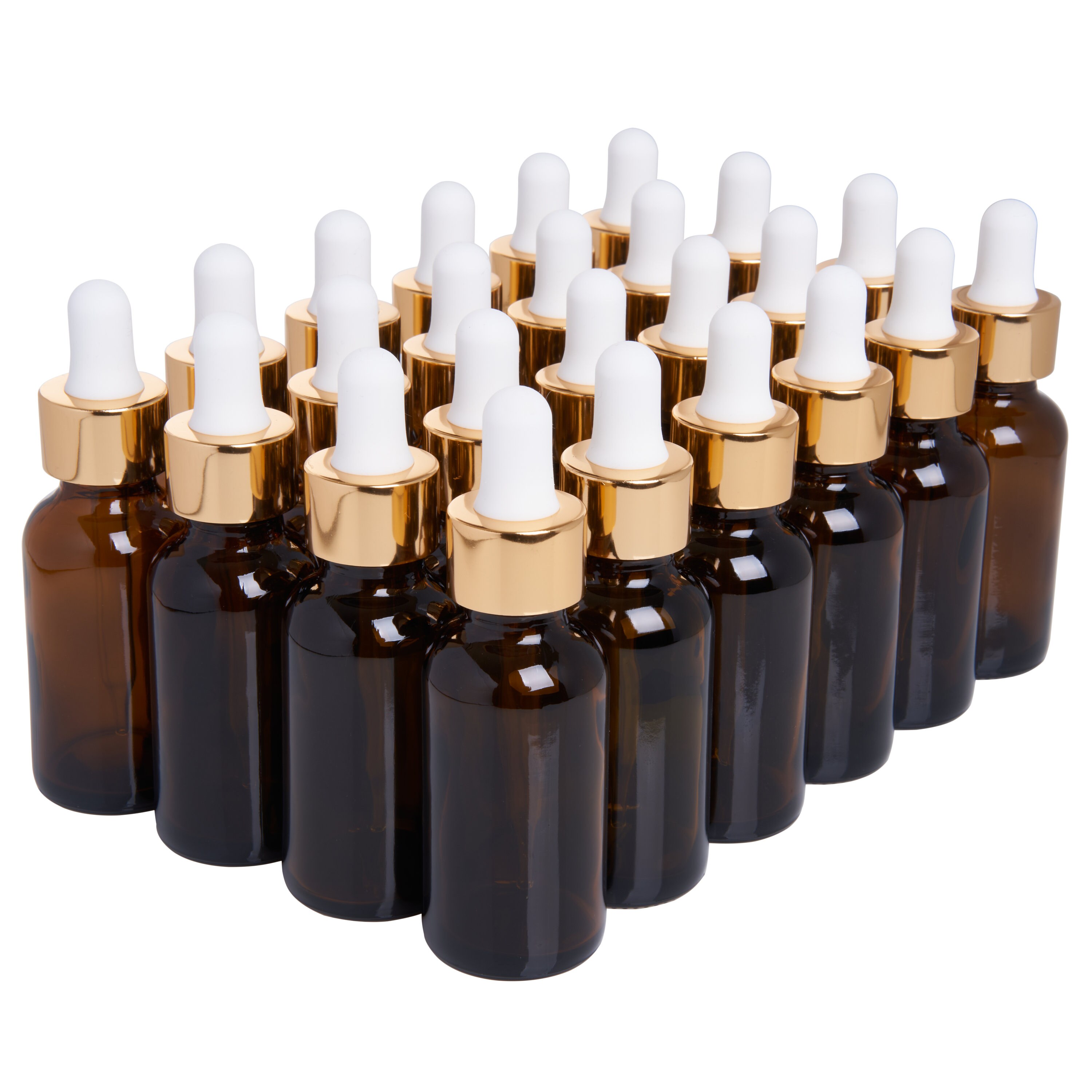 DropperStop 1oz Amber Glass Dropper Bottles (30mL) with Tapered Glass  Droppers - Pack of 2