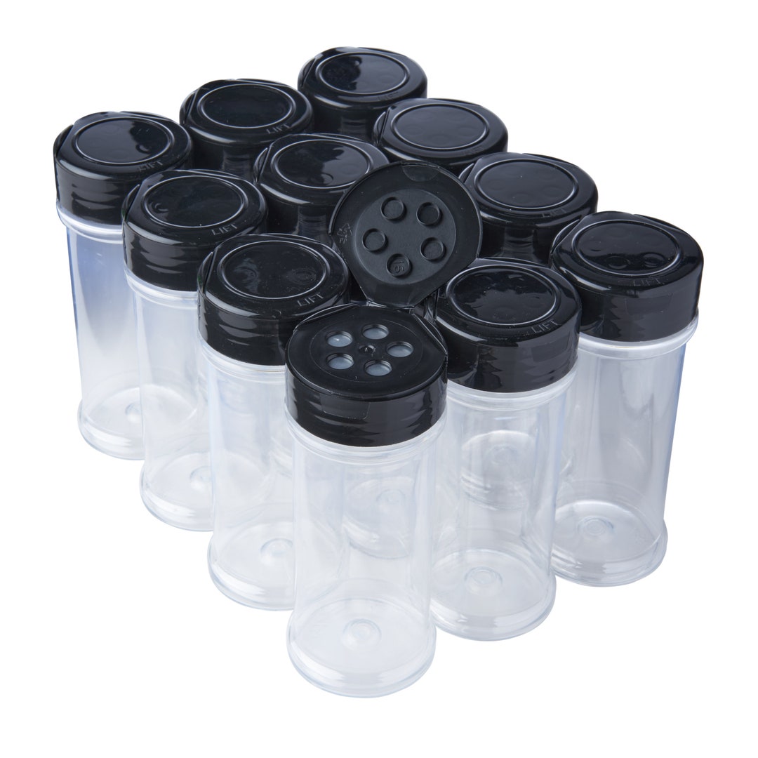 Bulk sale clear round 3oz plastic spice jars with lids and liner