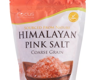 Focus Nutrition Himalayan Pink Salt 100% Natural Course Grain, Resealable Pouch - 2 lbs Make Your own Bath Salts