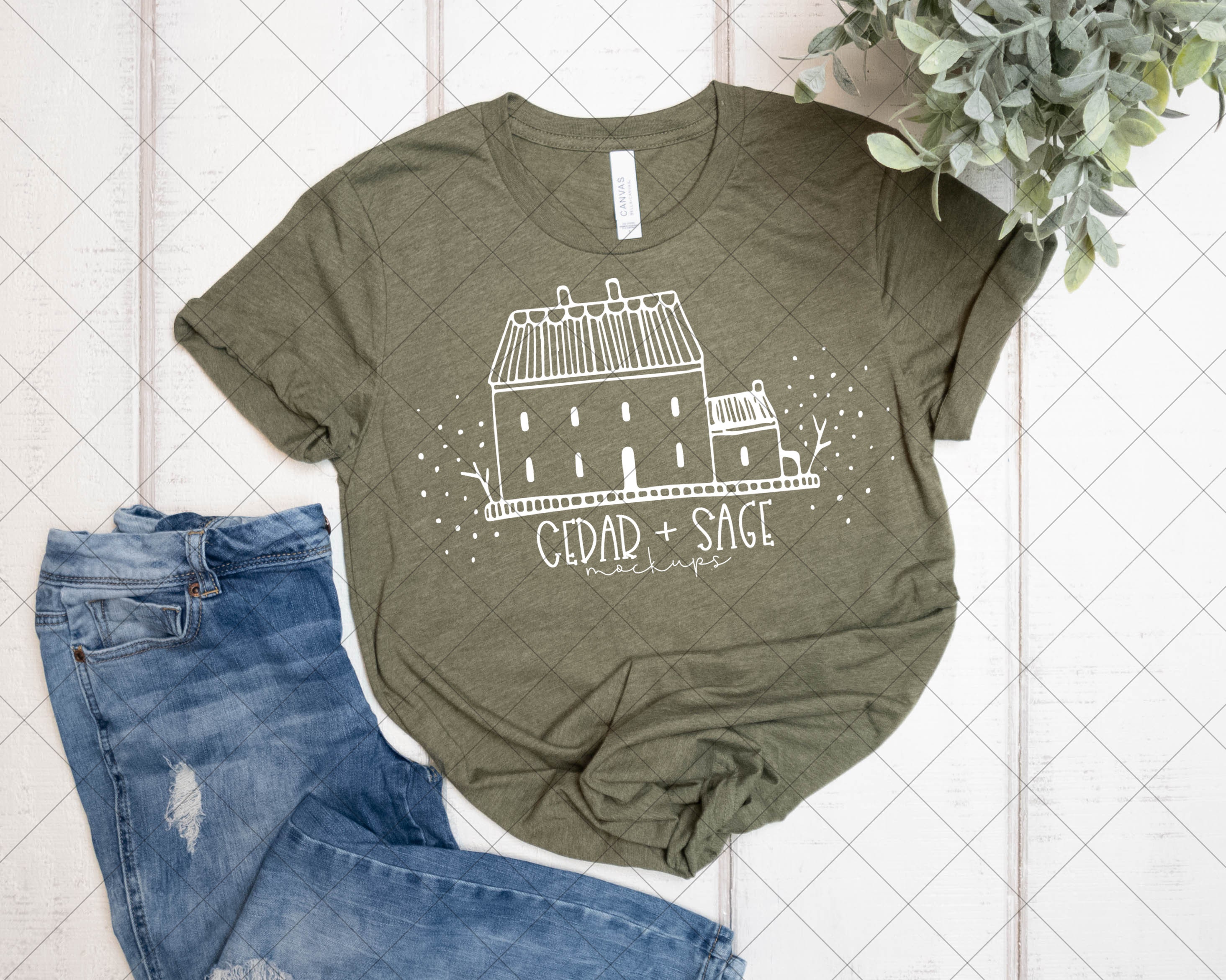 Bella Canvas 3001c T Shirt Mockup Heather Olive Tshirt Etsy