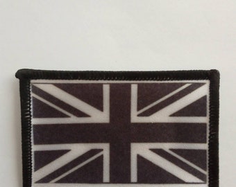 3 Zoll Schwarz-Weiß Union Jack Bügeleisen oder aufnähen Aufnäher Patch Anstecker