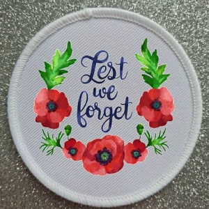 3 inch Lest We Forget patch badge