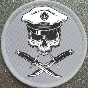 3 inch Navy Skull Seafarer patch badge