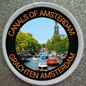3 Inch Canals of Amsterdam Grachten sublimation patch badge.