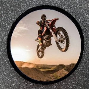 3 Inch Motocross Dirt Bike Iron Or Sew on Sublimation Patch Badge