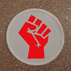 3 Inch Red Fist Anti Capitalism Patch Badge.