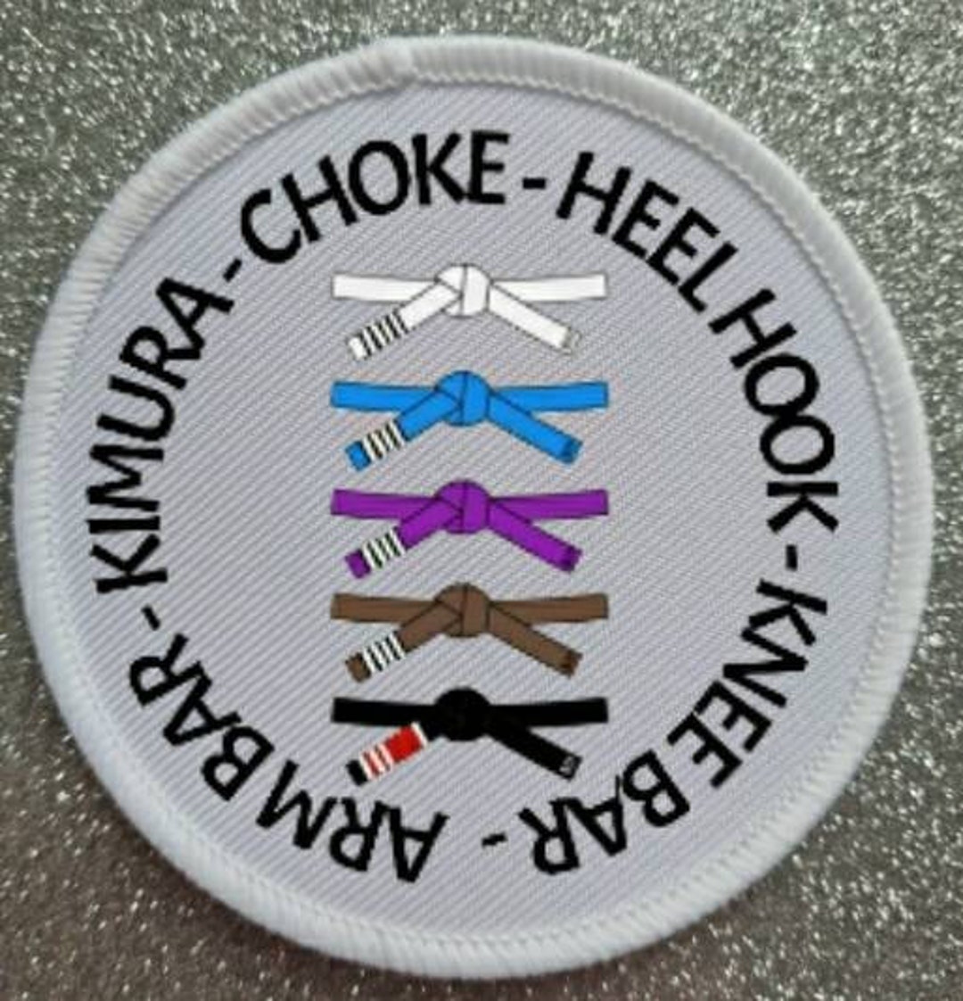 7 Inch Large Jiu Jitsu Submissions Belts Style Sublimation Patch Badge