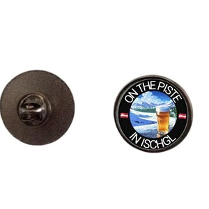 Pin's émaillé pour station de ski d'Ischgl, Autriche, 2,4 cm