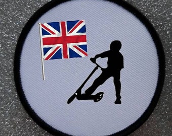 3 inch British Stunt Scooter Rider Patch Badge