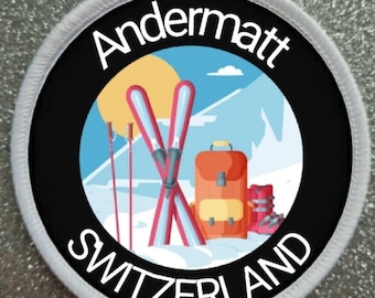 3 inch Andermatt Switzerland Ski Skiing Resort patch badge