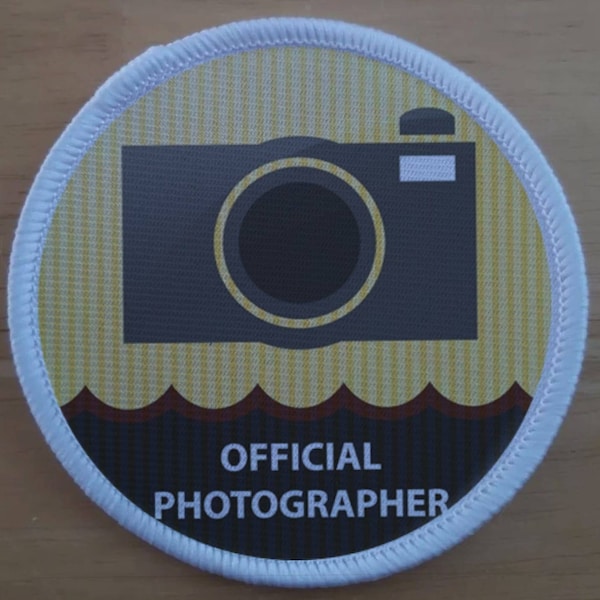 3 inch Photographer Iron or Sew on Patch Badge