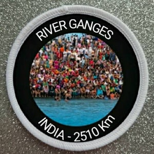 Insignia del parche de sublimación del río Ganges Asia de 3 pulgadas.