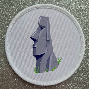 3 inch Moai Statue Easter Island patch badge