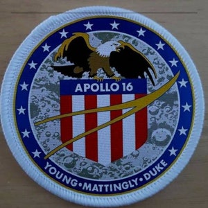 3 inch Apollo 16 Lunar Mission patch-badge op strijken of naaien
