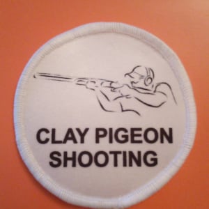 Clay Pigeon Shooting (Badge) 8cm Patch Badge