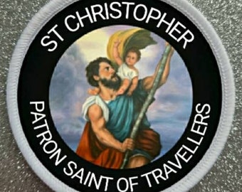 Insignia de parche grande de St Christopher de 7 pulgadas
