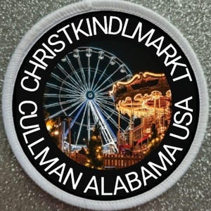 3 Inch Christkindlmarkt Cullman Alabama USA sublimation patch badge.