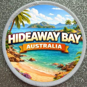 3-tums Hideaway Bay Australia sublimeringsmärke