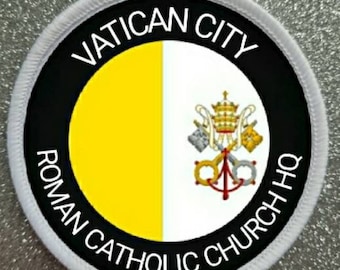3 inch Vatican City Roman Catholic Church HQ Flag patch badge