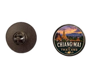 2,4 cm Chiang Mai Thailand Emaille Pin Badge