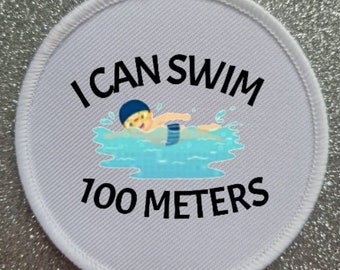 3 inch Swimming Metres Award patch badge