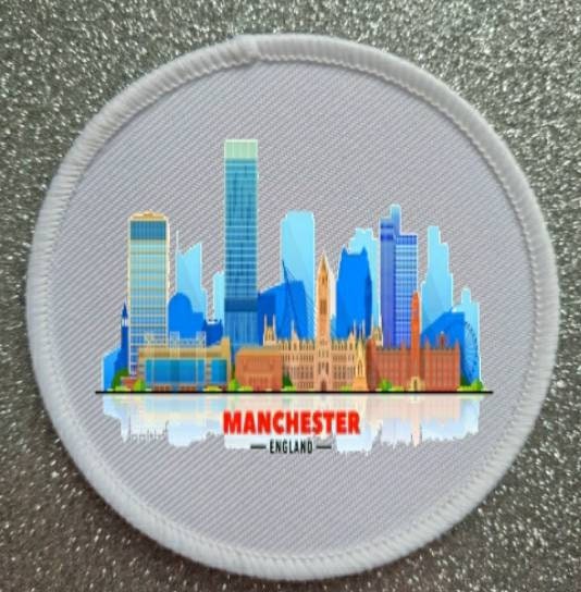 Patch Tissu Vintage Manchester City - Années 70, écusson à Coudre, Fabriqué UK