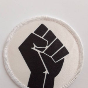 Black Fist Solidarity Anti Racism Against Racism 8cm Patch Badge