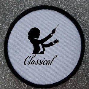 Ferro de música clássica de 3 polegadas ou emblema costurado em remendo