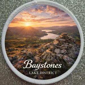 3 inch Baystones The Lake District Iron / Sew on Patch Badge