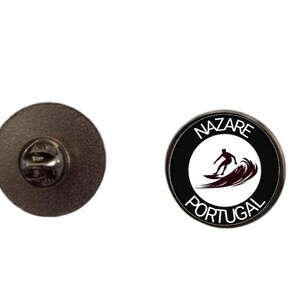 2.4cm Nazare Portugal Surfing Enamel Pin Badge
