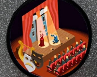 Insignia con parche de escena teatral de 3 pulgadas