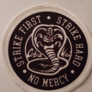 Karate Team Black and White Large 7 inch Sublimation Patch Badge