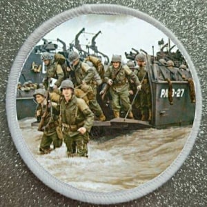 3 inch Hero&#39;s of WW2 D Day Landing Allied Forces Patch Badge