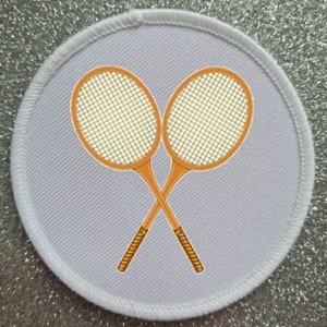3 Inch Retro Tennis Racquets  patch badge