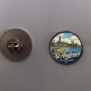 Broche de esmalte de 2,4 cm de St Andrews, Escócia
