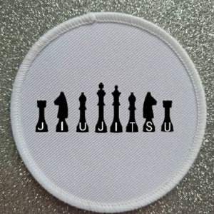 3 Inch Jiu Jitsu Chess Style sublimation patch badge.