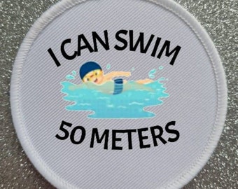 3 inch Swimming Metres Award patch badge