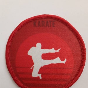 Flying Kick Martial Arts Kung Fu Karate Style 8cm Patch Badge