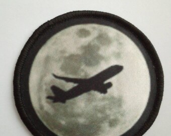 3 inch Plane Spotter Airplane Moon Patch Badge