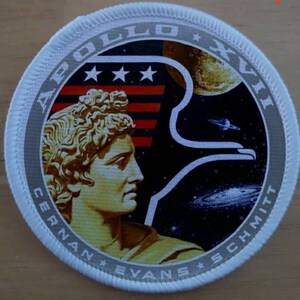 3 inch Apollo 17 Mission Iron or Sew on Patch Badge